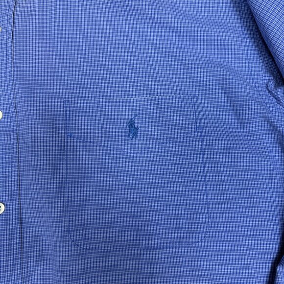 Men's RALPH LAUREN “Blake” Long Sleeve Button-Down Blue Plaid Shirt- Size XL‎ - Picture 3 of 8
